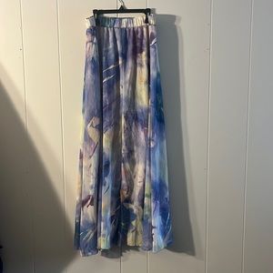 Vibrant Floral Flowy Maxi Skirt Size XL